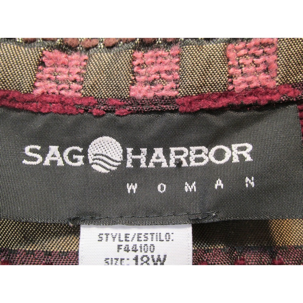 Sag Harbor Blazer Coat Womens 18W Multicolor Striped Southwest Tribal F44100 - Picture 8 of 16